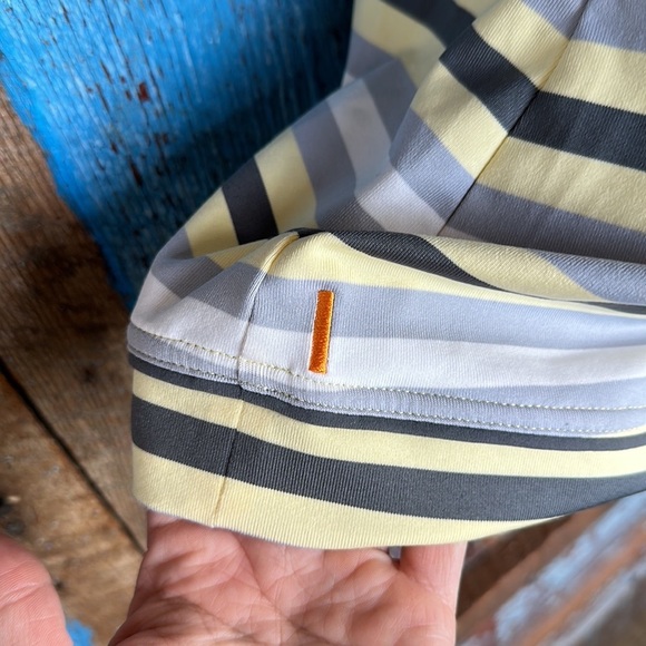 Lucy Spin Fusion Halter Yellow Striped Tank Top Size Large - Picture 5 of 5